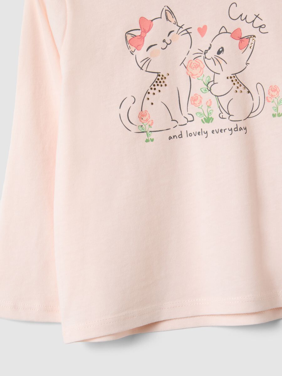 Pink long-sleeve cotton T-shirt_2