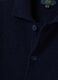 Navy blue stretch wool cardigan with polo collar_1