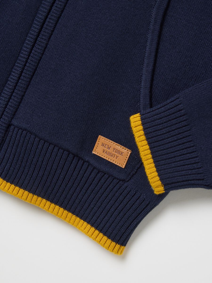 Children's blue pure cotton cardigan regular fit_3