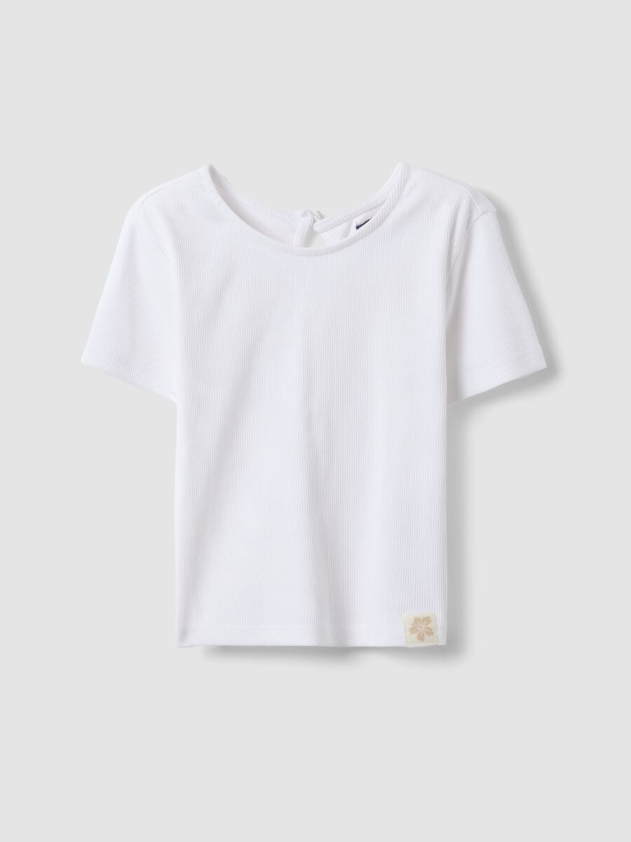 White short-sleeve stretch cotton T-shirt_3