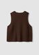 Gilet marrone in misto lana con scollo profondo a V regular fit_6