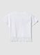 White pure cotton T-shirt with floral print and fringed hem_1