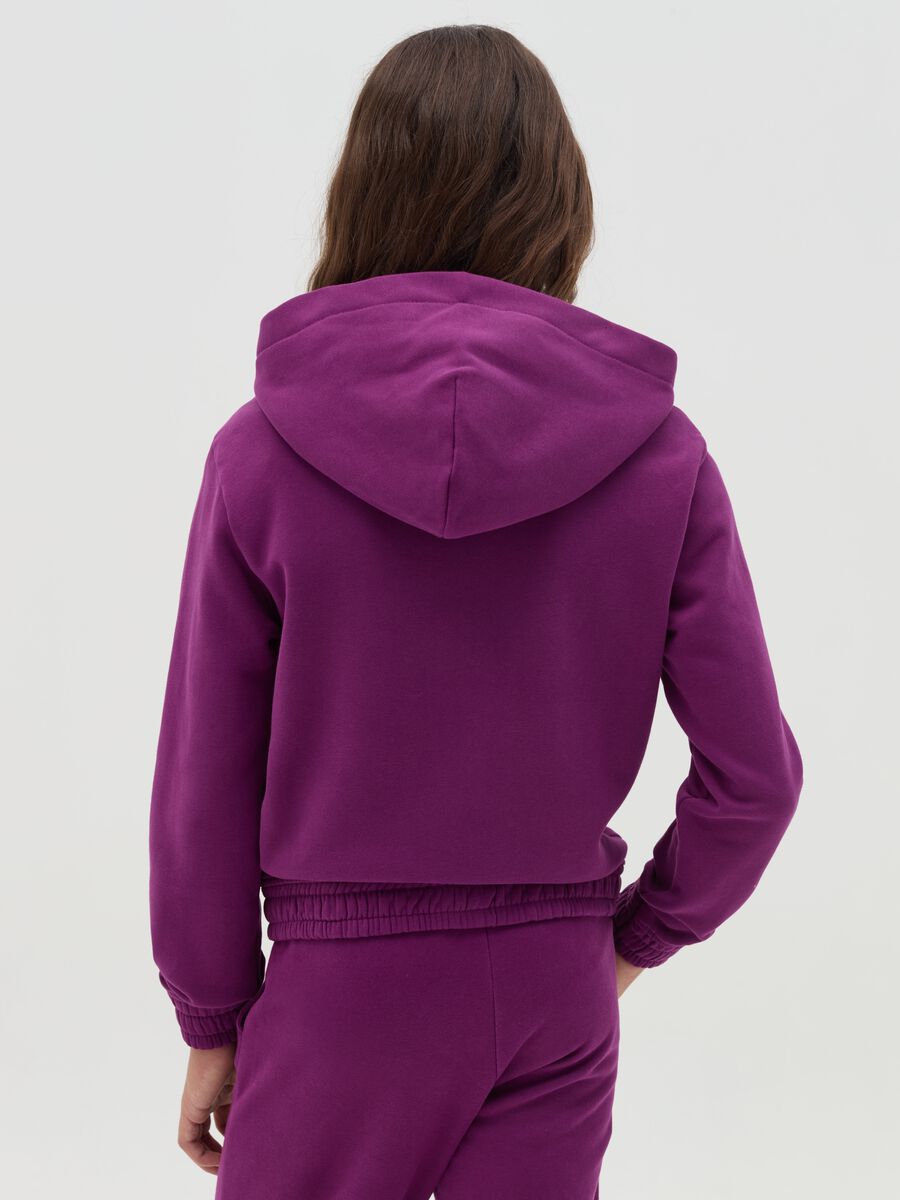 Full-zip Essential in cotone bio con cappuccio_1