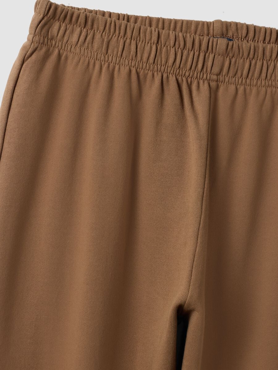Pantaloni jogger marroni in misto cotone organico e viscosa per ragazza_4