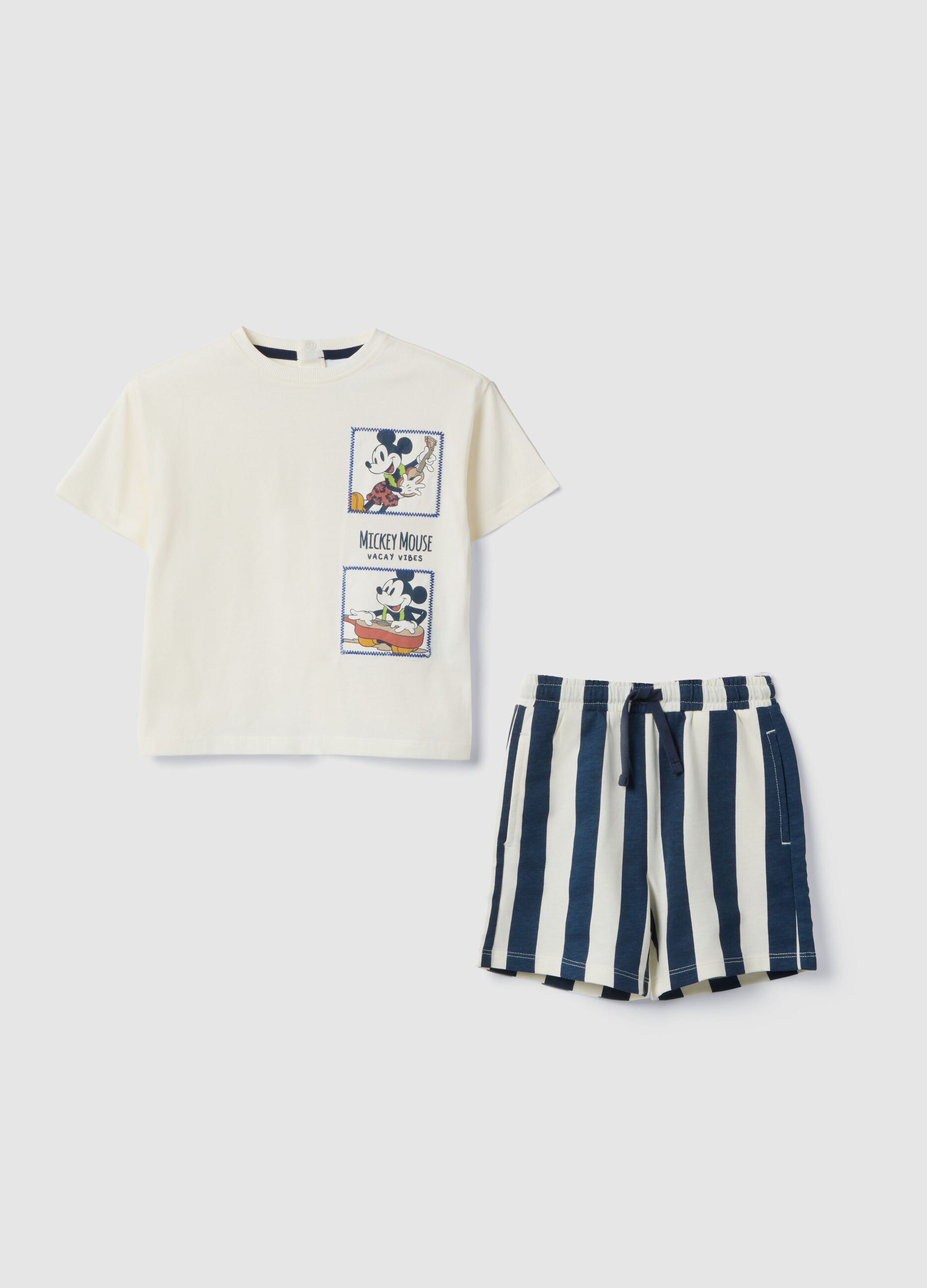 Disney Multicolour Pure Cotton T-Shirt and Shorts Set for Boys