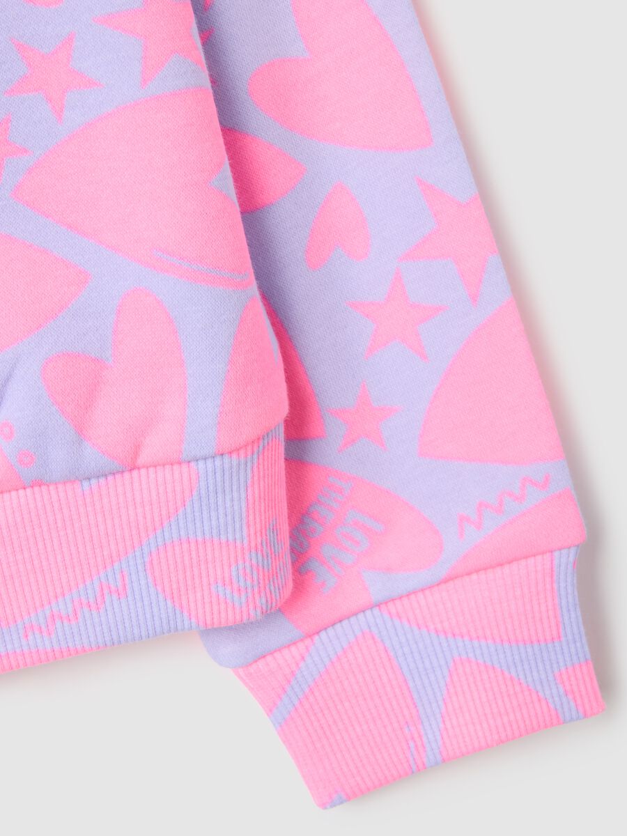 Felpa da bambina in misto cotone multicolor regular fit girocollo_3