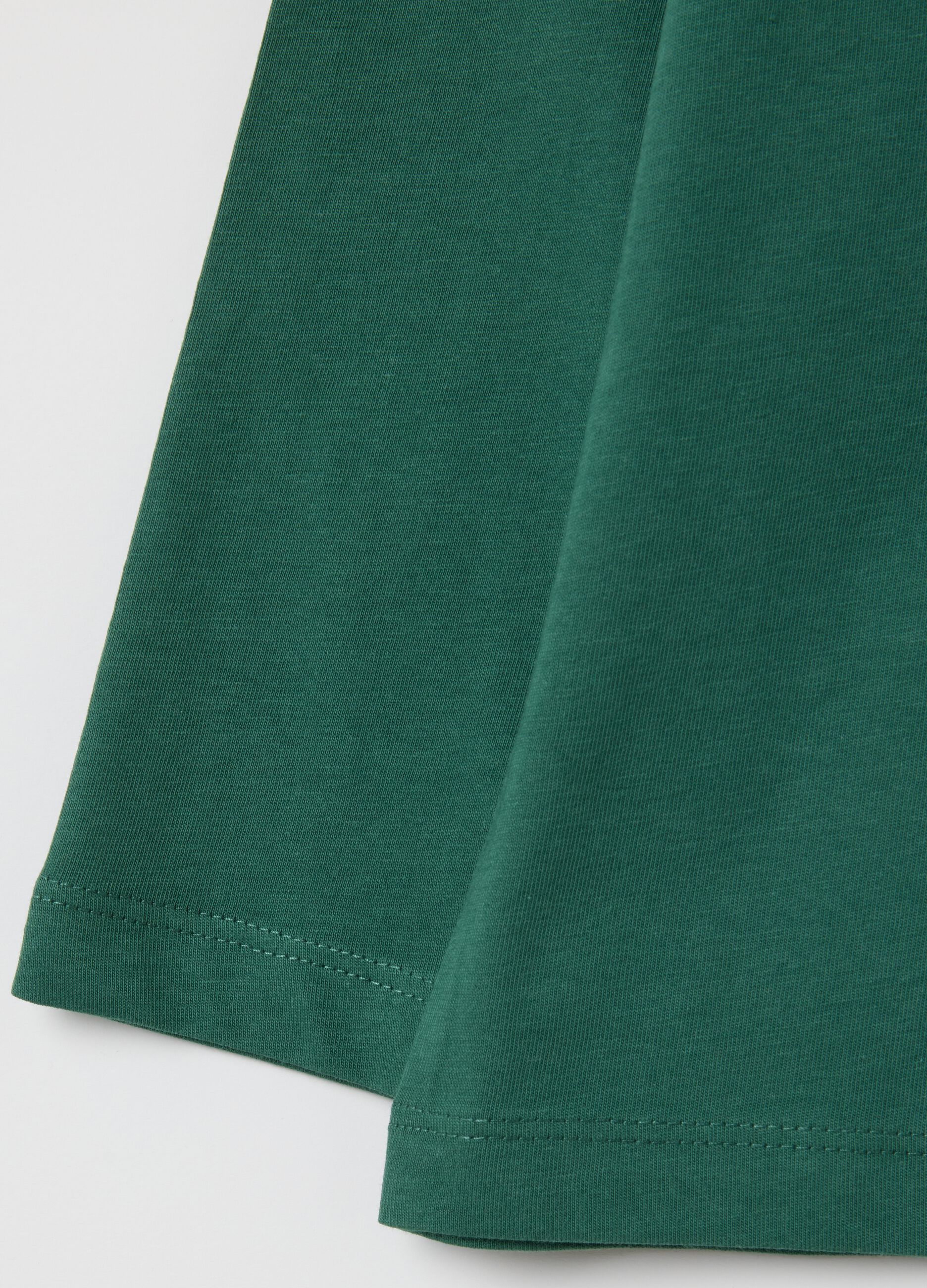 Children's T-shirt in pure green cotton regular fit