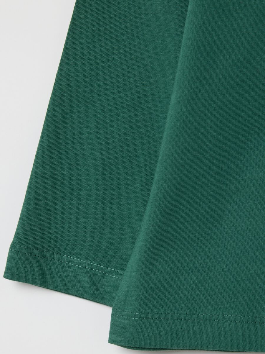 Children's T-shirt in pure green cotton regular fit_2
