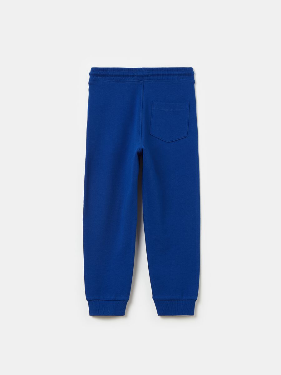 Fleece joggers with drawstring and print_1