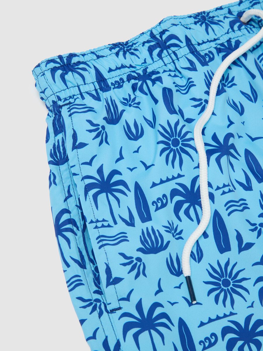 Men’s swim shorts in multicolour fabric regular fit_1