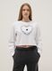 Girl's white pure cotton sweatshirt regular fit with embroidered heart_0