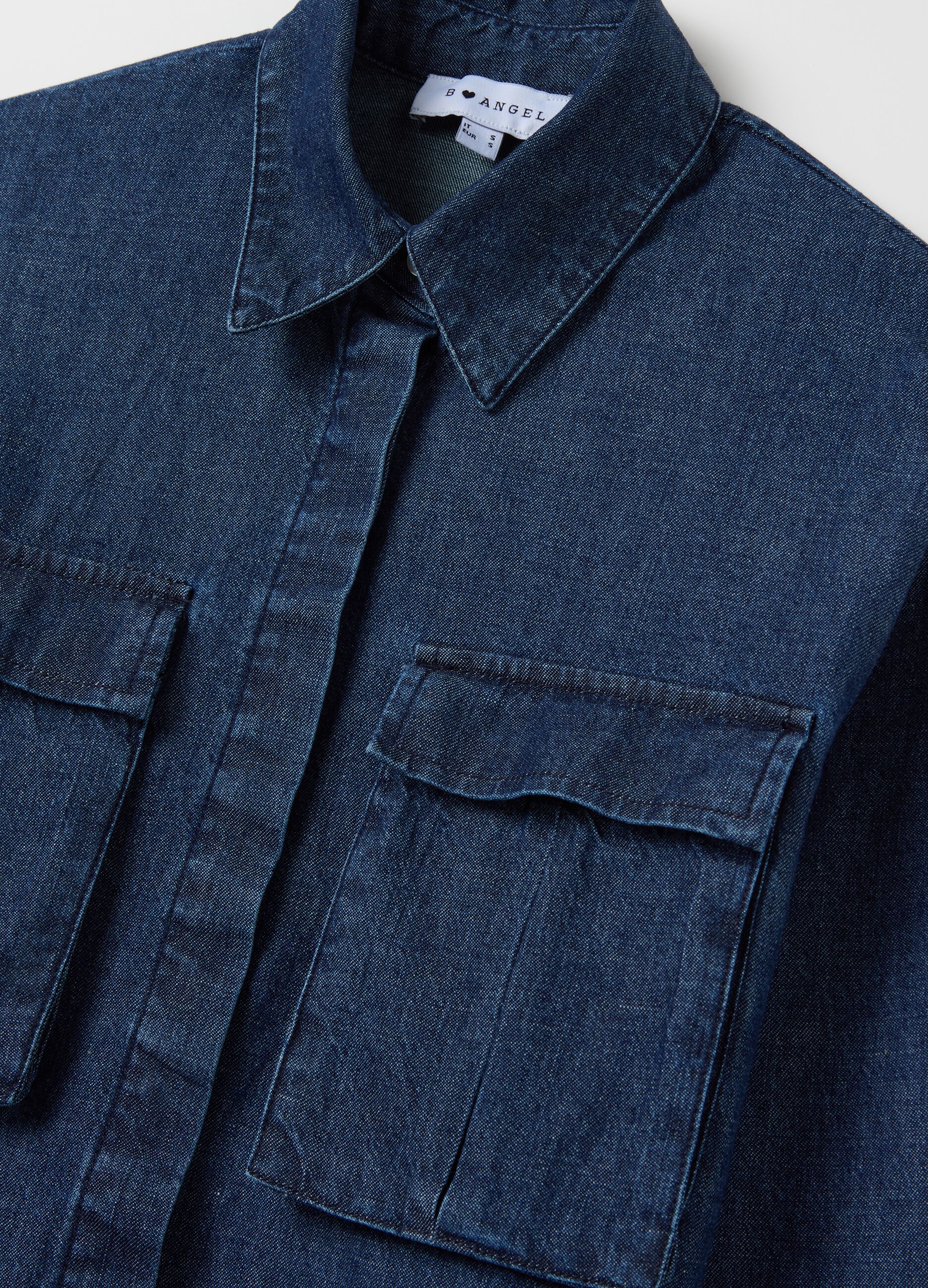 Boxy-fit shacket in denim