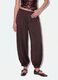 Brown baggy-fit trousers with elasticated cuffs_1