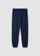 Blue regular-fit joggers in pure organic cotton for boys_3