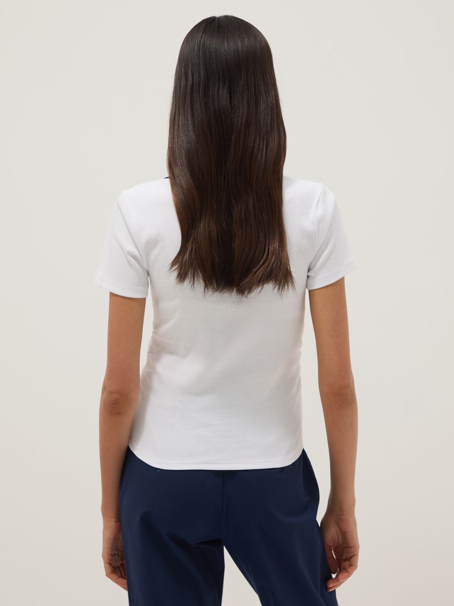 White regular-fit stretch cotton short-sleeve polo shirt_2