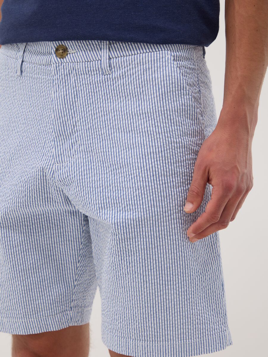 Light blue stretch cotton chino shorts_3