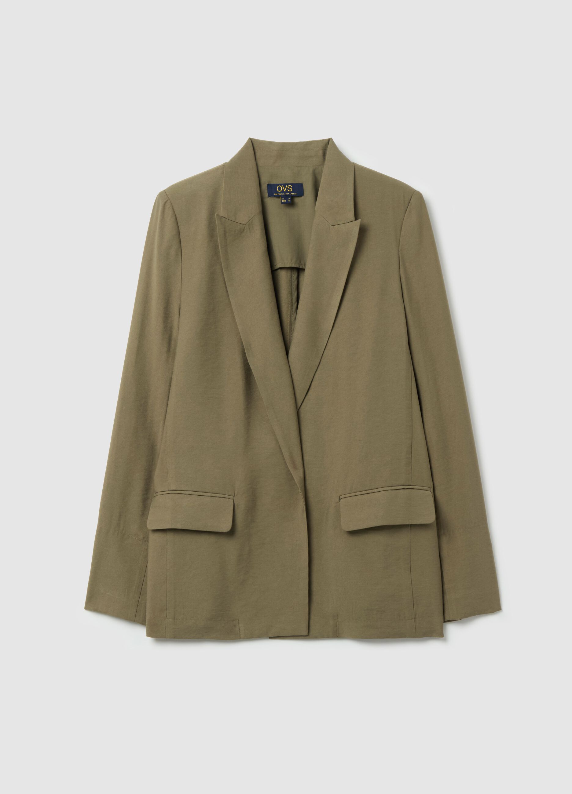 Blazer aperto in crêpe