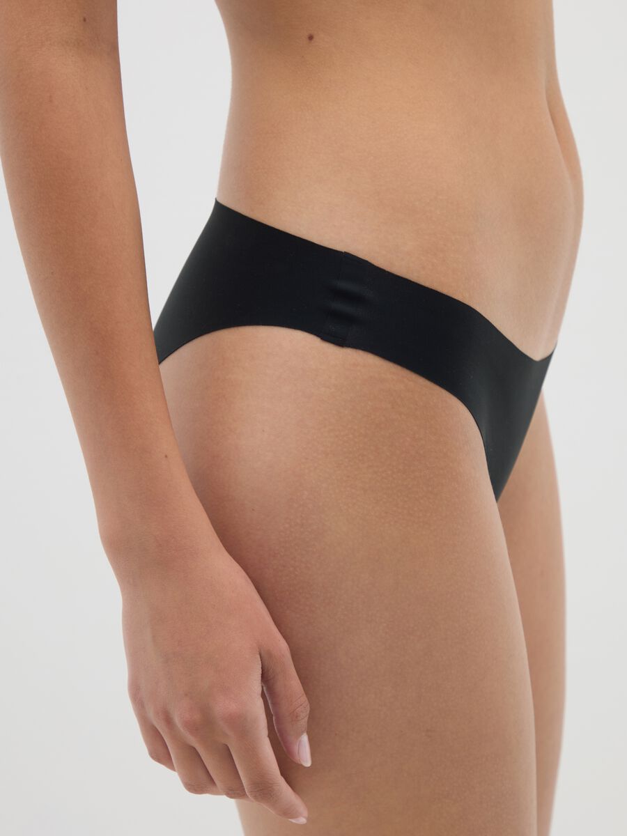 Women's black stretch-mix briefs, regular fit_3