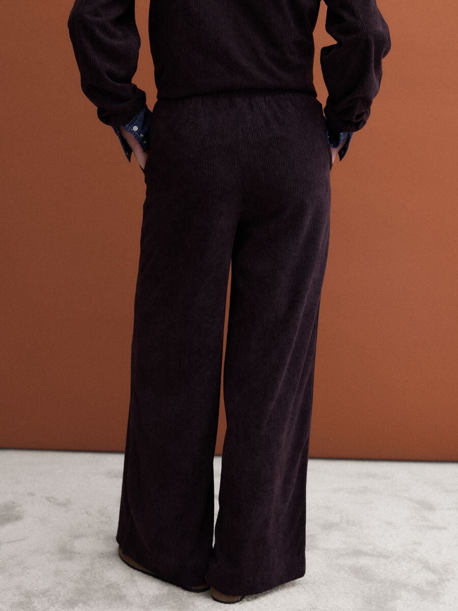 Brown wide-leg trousers with elasticated waist_2