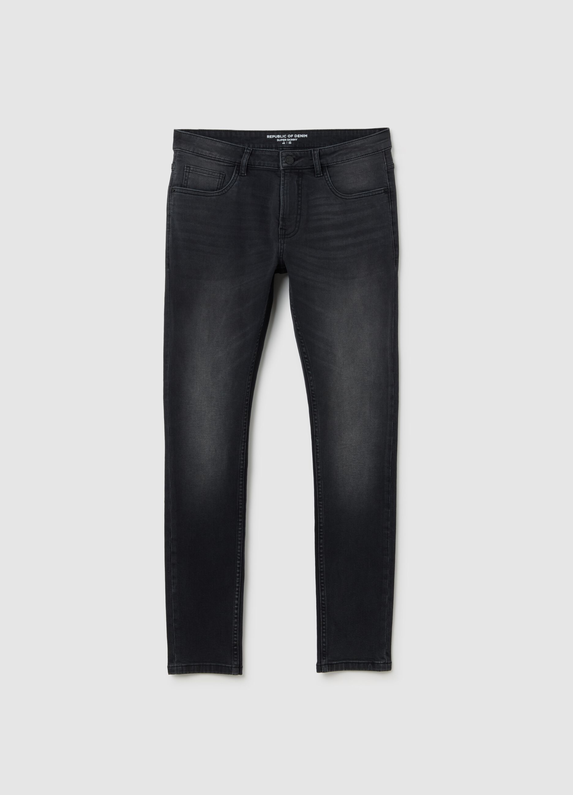 Black super skinny stretch cotton jeans
