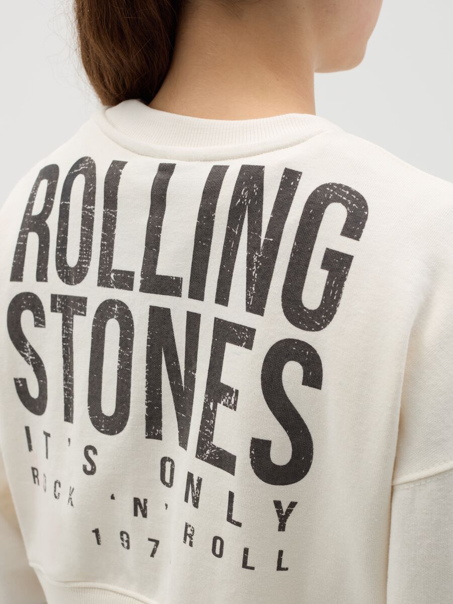 Crop sweatshirt with Rolling Stones print_3