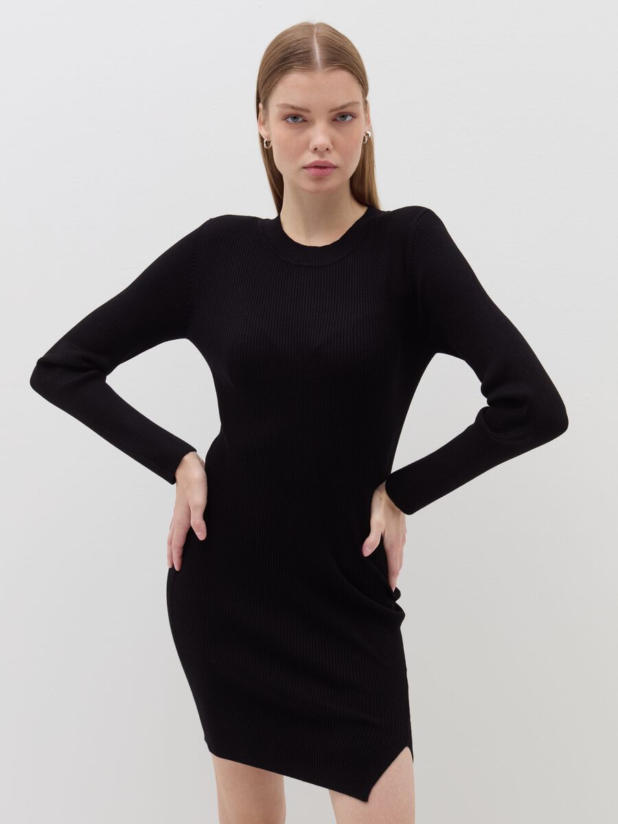 Vestito corto a costine_3
