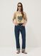 Beige pure cotton T-shirt with front print_1