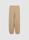 Girls' beige jogger trousers in cotton blend regular fit_1