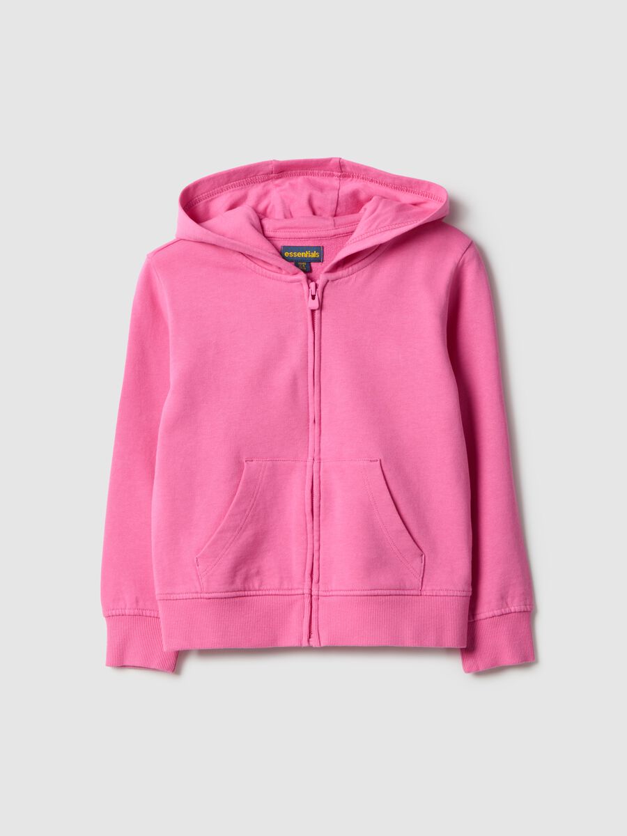 Regular Fit Girls' Pink Cotton Hoodie_0