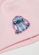 Pink stretch cotton girl's hat with Stitch decoration_2