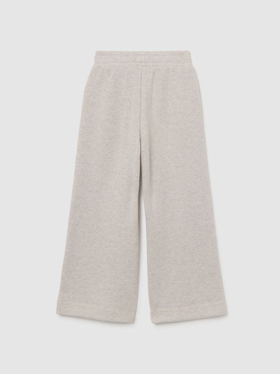 Pantalone jogger  elasticizzato beige da bambina regular fit_1