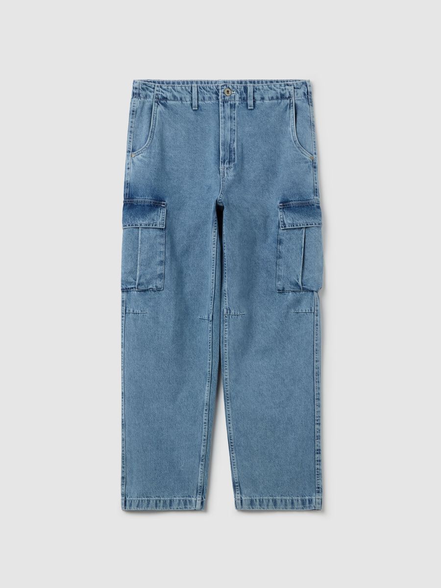 Acid wash cargo jeans_4