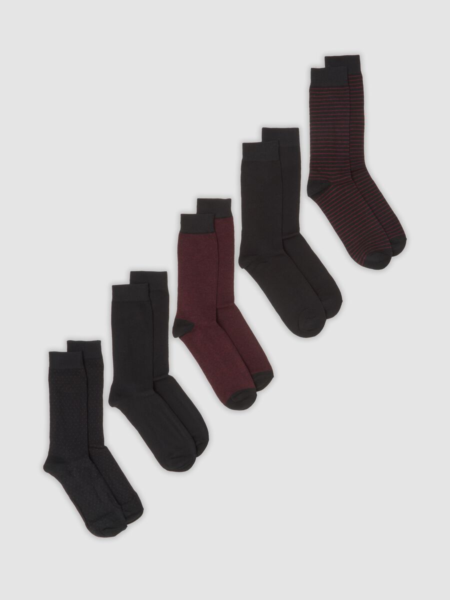 Five-pack of multicolour mid-length socks in stretch organic cotton_0
