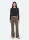 Jogger verde flare in cotone organico elasticizzato_0