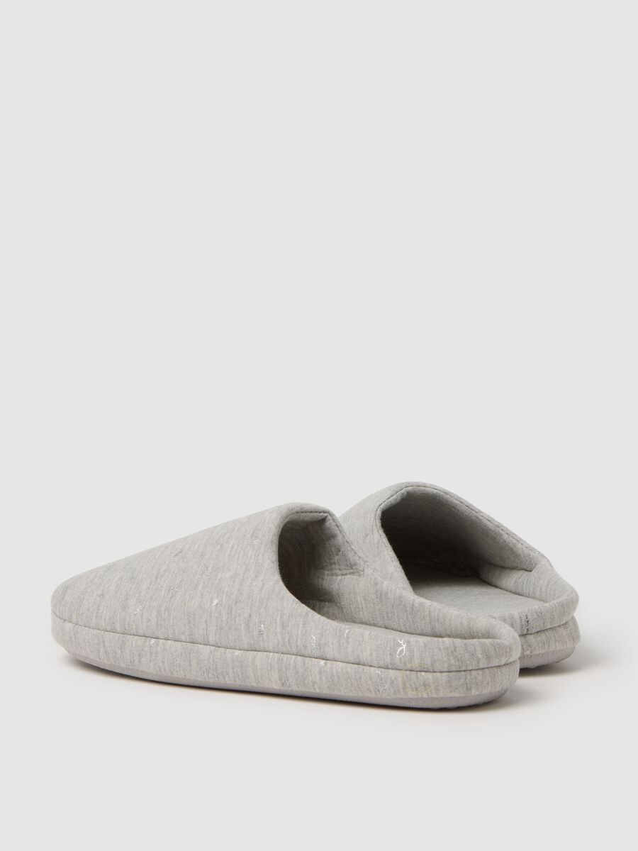 Women's slippers in grey mixed fabric_2
