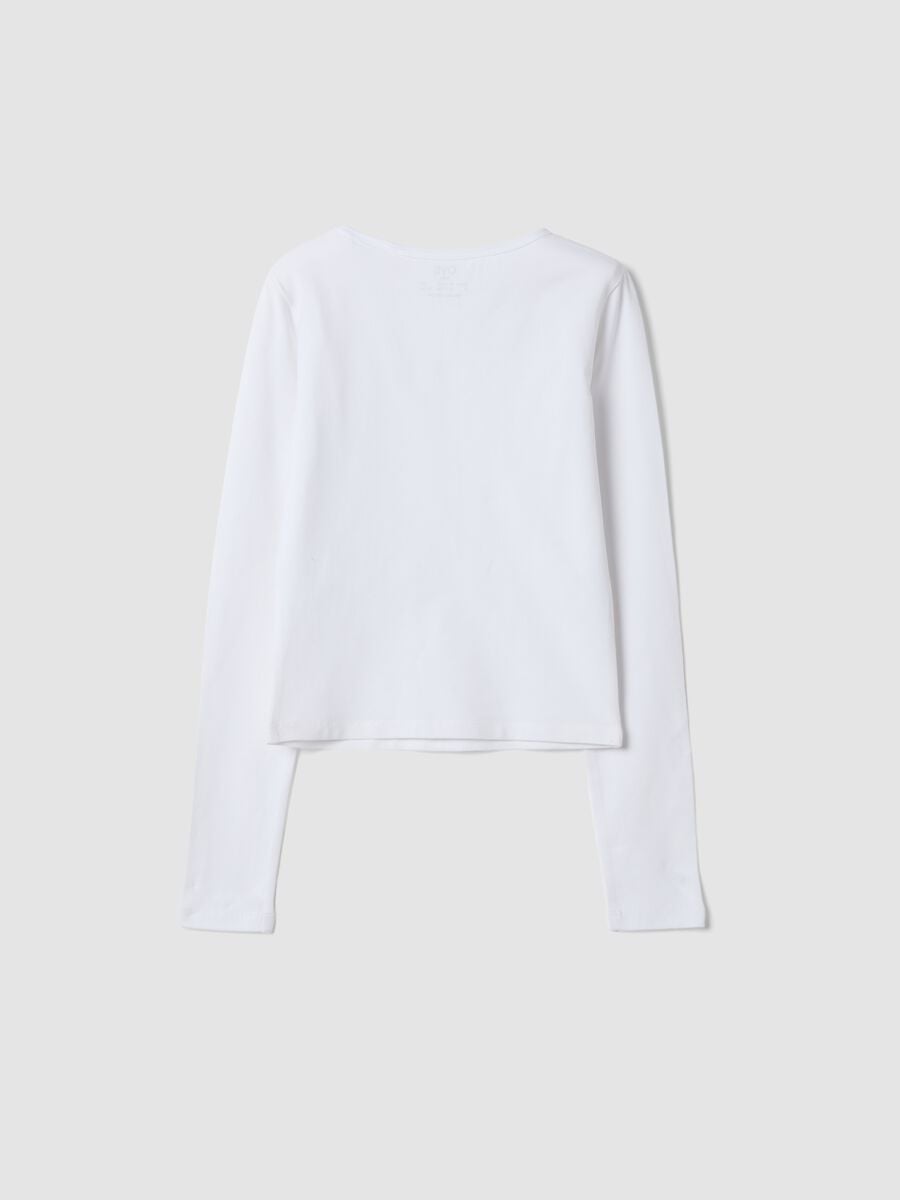 T-shirt bianca in jersey di cotone organico elasticizzato slim fit_1