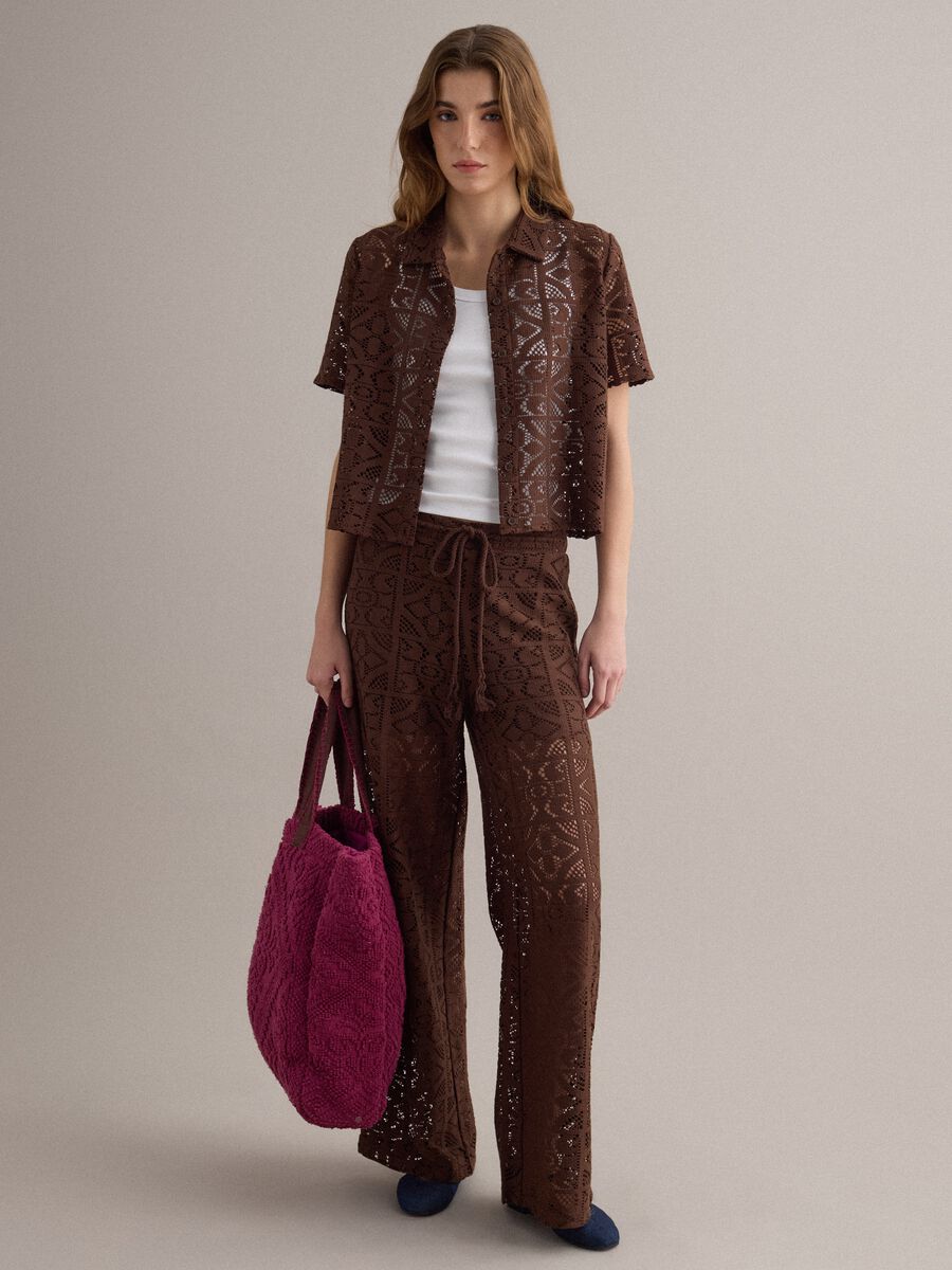 Pink cotton-blend bag with raised textured finish_1