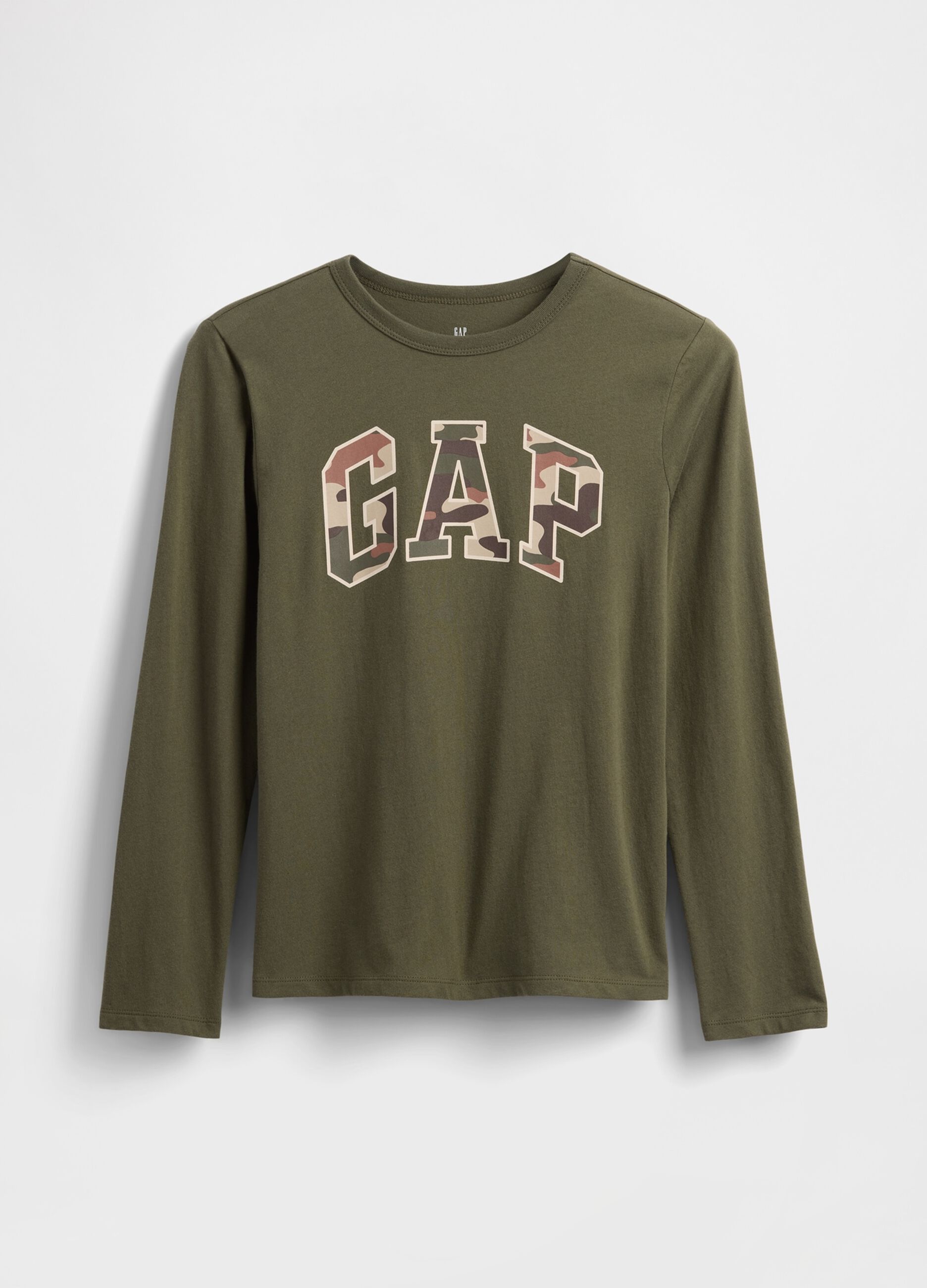 Green long sleeve cotton t-shirt