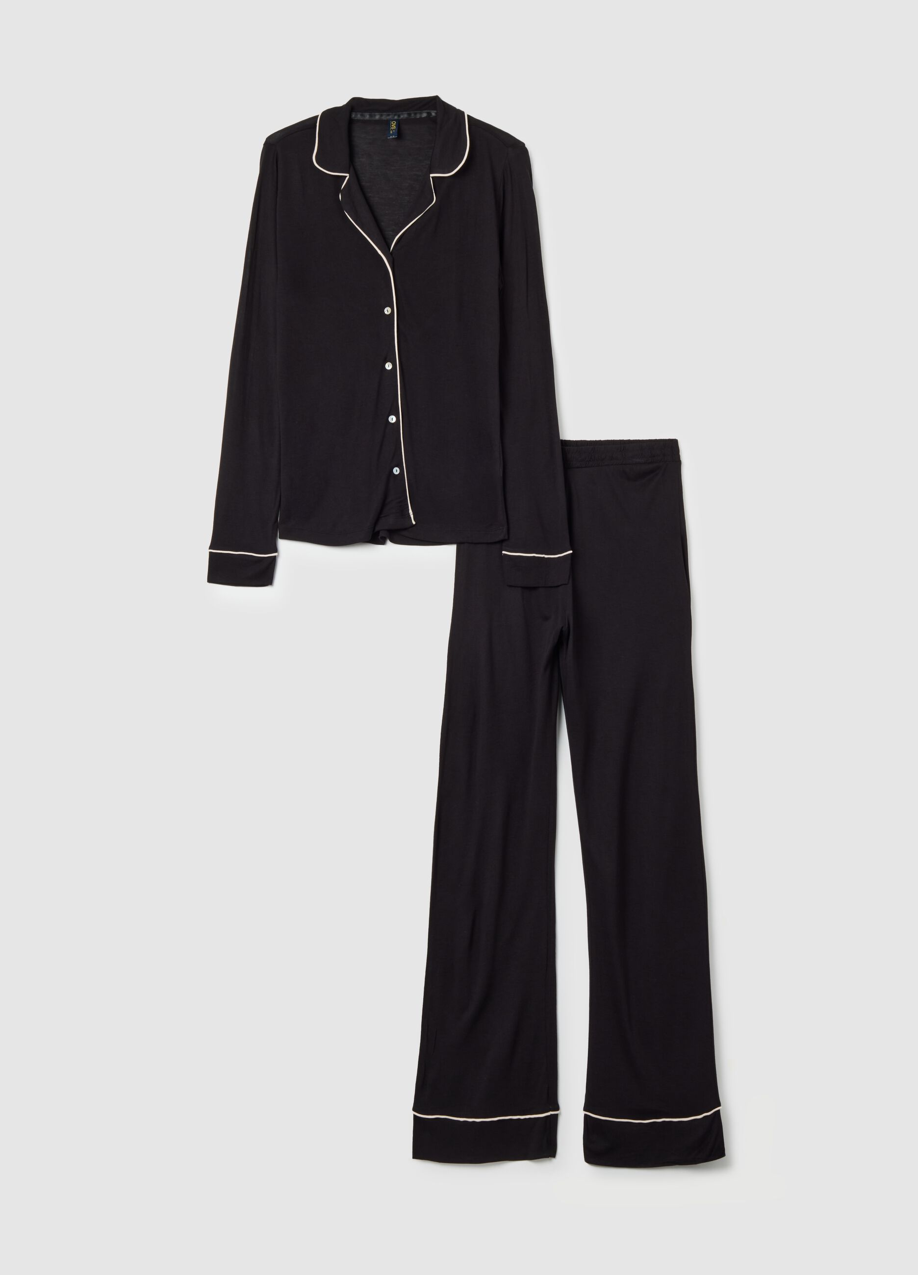 Black regular fit pyjamas