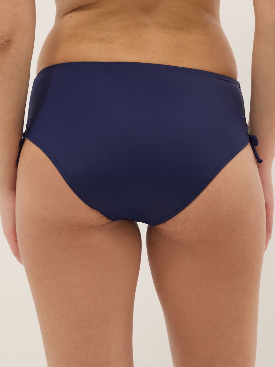 Slip da mare in tessuto elasticizzato blu con vita alta_3