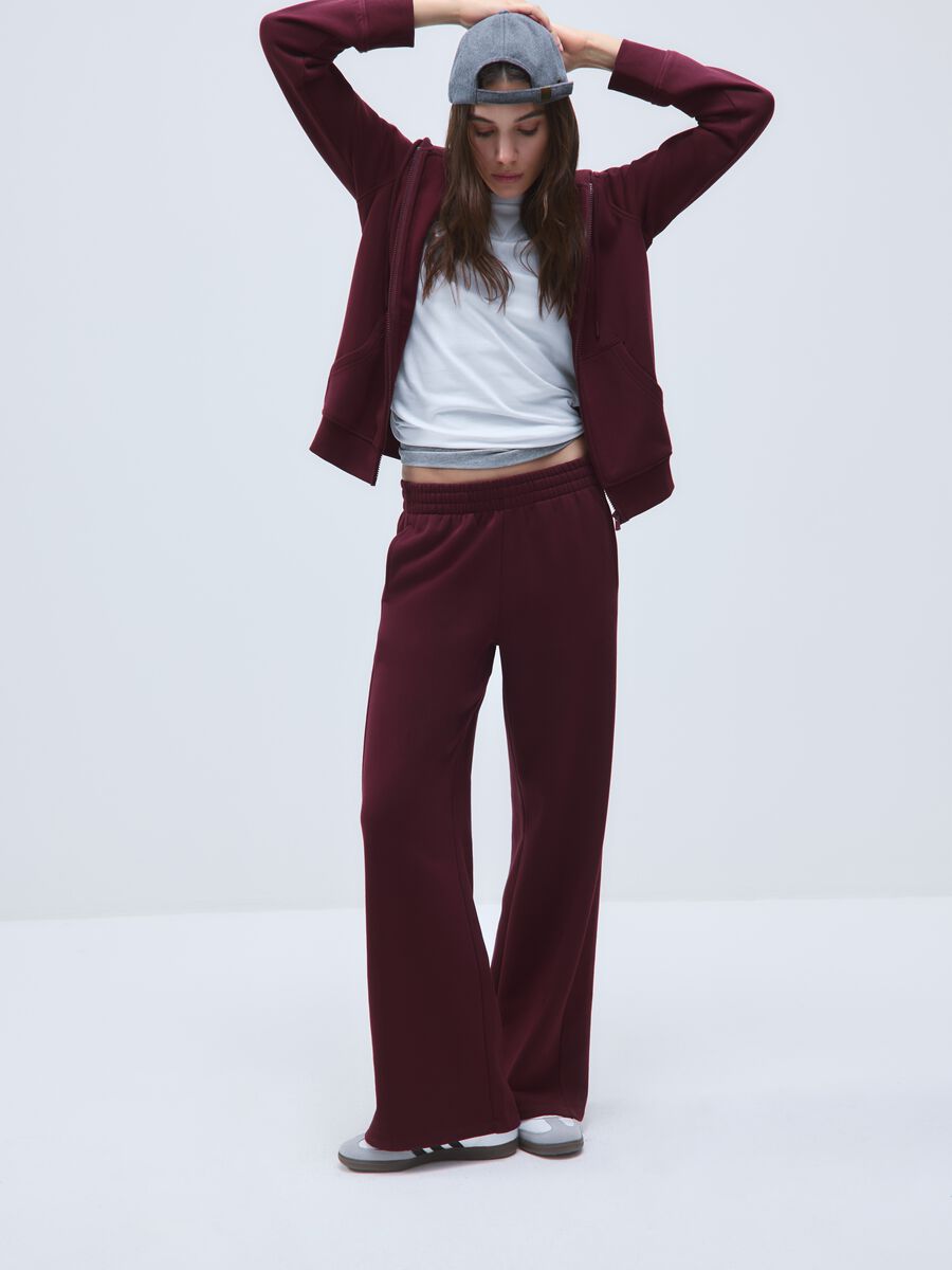 Relaxed Red Cotton Blend Trousers_0