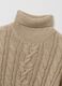 Beige Regular Fit Turtleneck Sweater with Cable Design_6