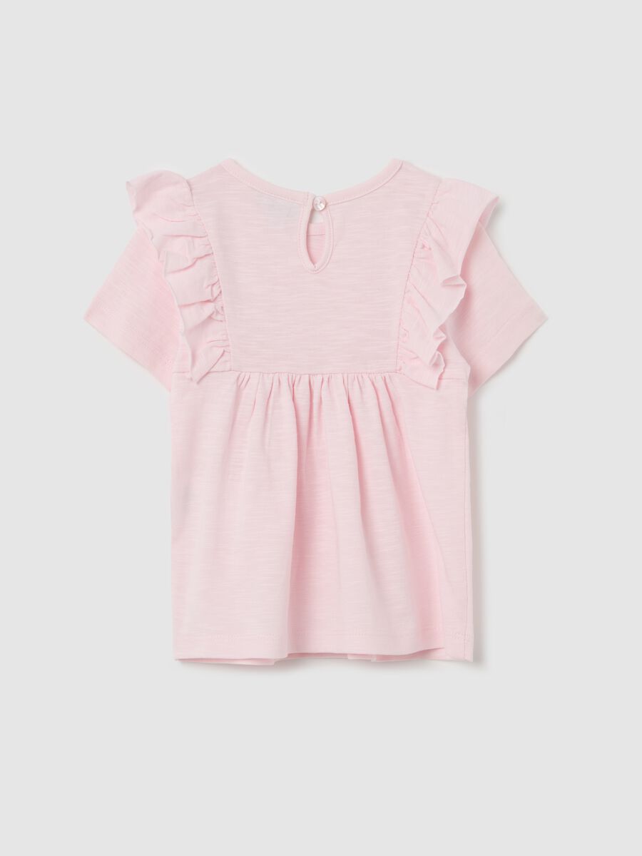 Cotton T-shirt with flounce_1