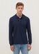 Long-sleeve blue polo shirt in pure cotton regular fit_0