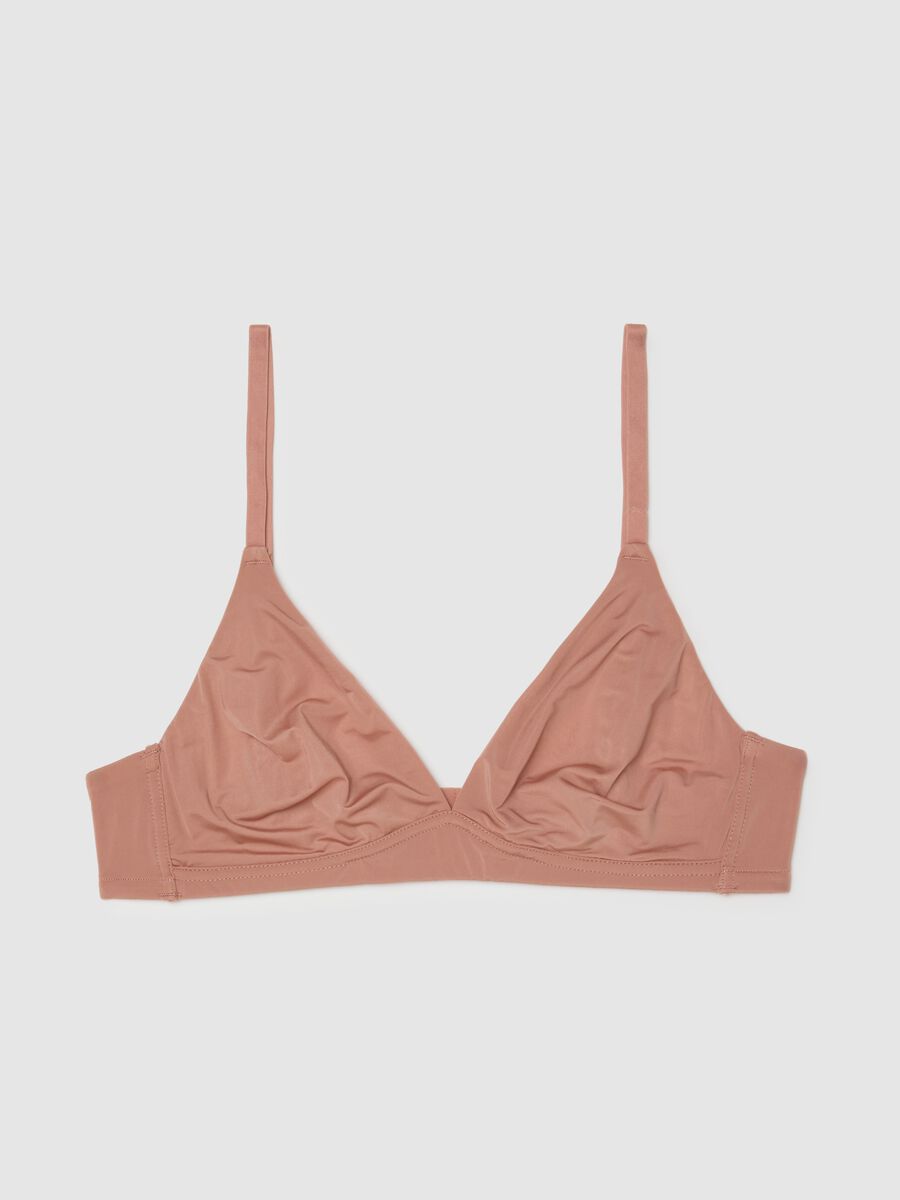 Brown Mixed Fabric Bra_4