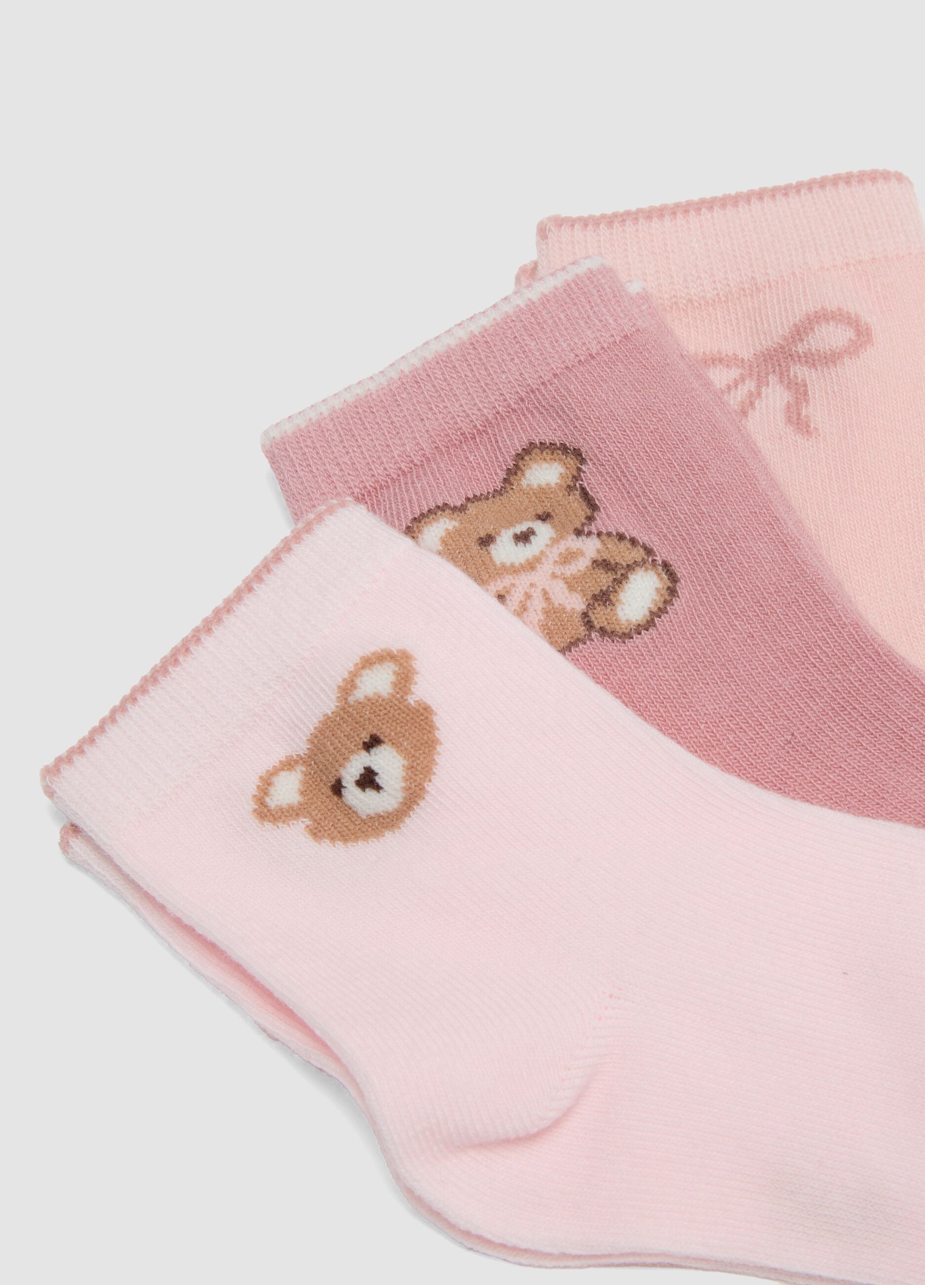 5-pack of pink socks in organic stretch cotton