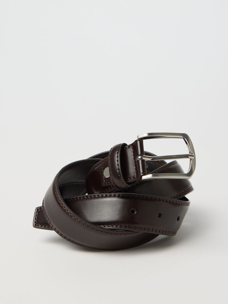 Brown belt with square buckle_2