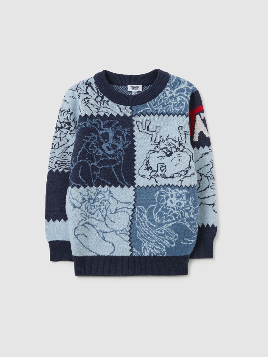 Multicolor crew neck pullover regular fit with Looney Tunes prints_0
