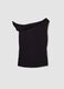 Top nero asimmetrico monospalla in viscosa elasticizzato slim fit_0