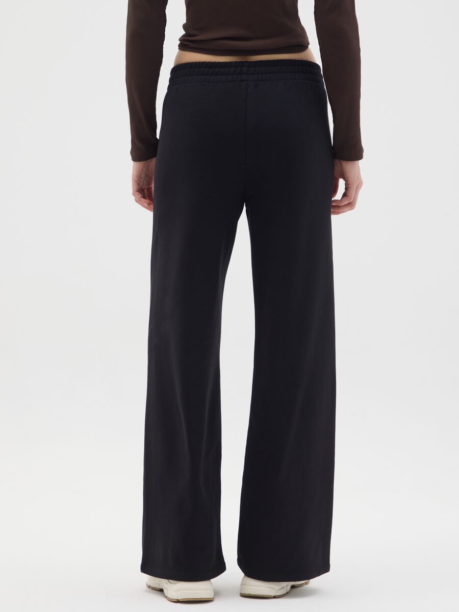 Black Relaxed Fit Cotton Blend Trousers_2